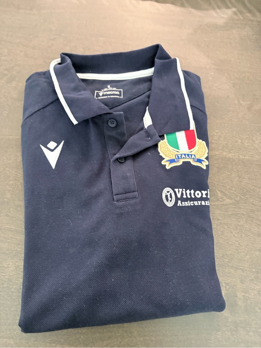 Macron Men’s Navy Italia Crest Polo